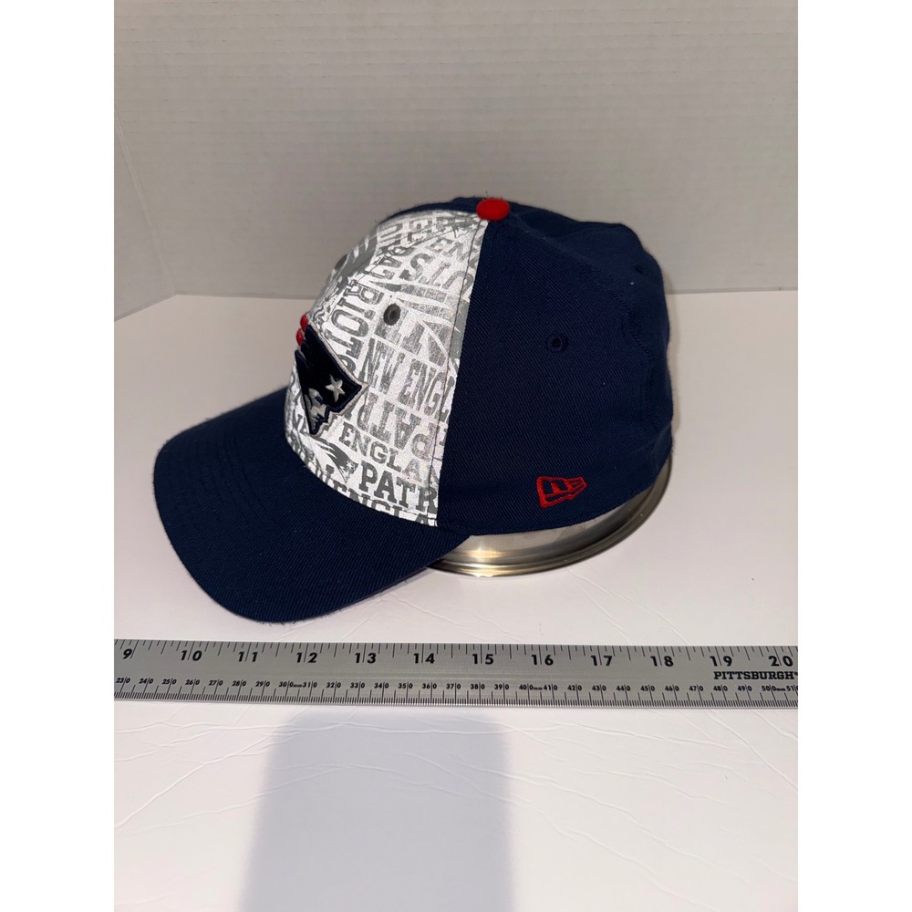 New Era New England Patriots 39THIRTY Stretch Fit Hat Navy Blue Silver Mens L/XL - Picture 4 of 11